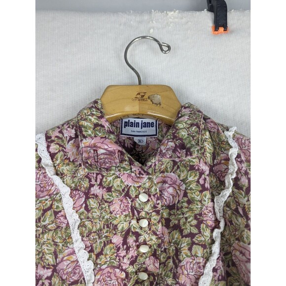 Plain Jane San Francisco Hippie Boho Top Mini Dress Cottage Floral Size 5 Babydo - Picture 13 of 13